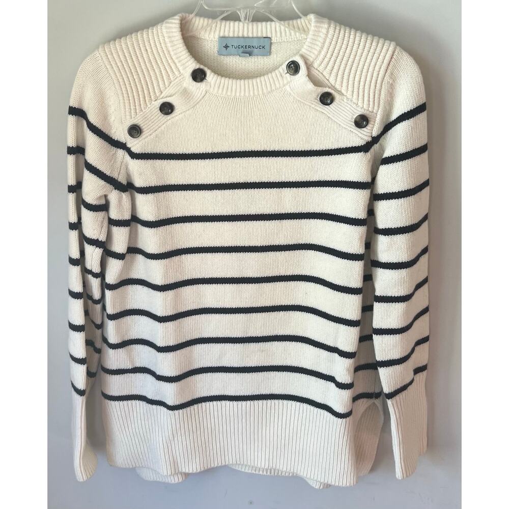 Tuckernuck Black & White Long Sleeve Hi-Lo Sweater Size XS